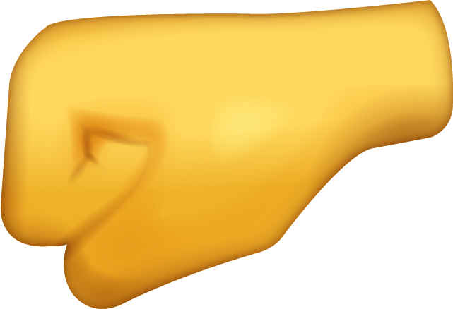 Left Facing Fist Iphone Emoji Jpg - Left Facing Fist Emoji (641x438), Png Download