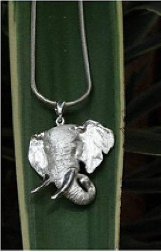 Elephant Head Necklace (500x500), Png Download