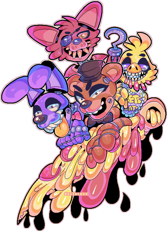 Lillyandnightguards - Cute Gif Animation Fnaf (575x775), Png Download