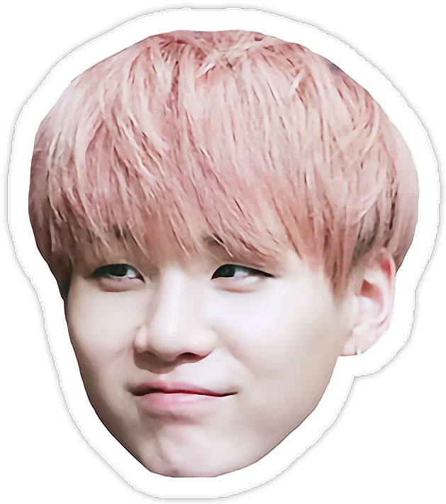 Bts Suga Yoongi - Bts Head Sticker Png (629x711), Png Download