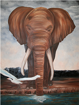 Artist Of The Month Gallery - Indian Elephant (620x349), Png Download