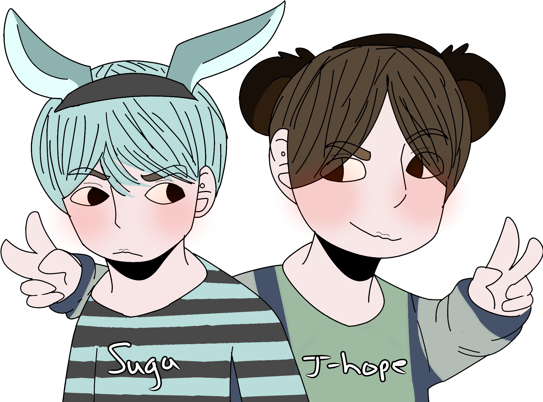 Suga And J-hope - Animal Jam Clans (1900x1500), Png Download