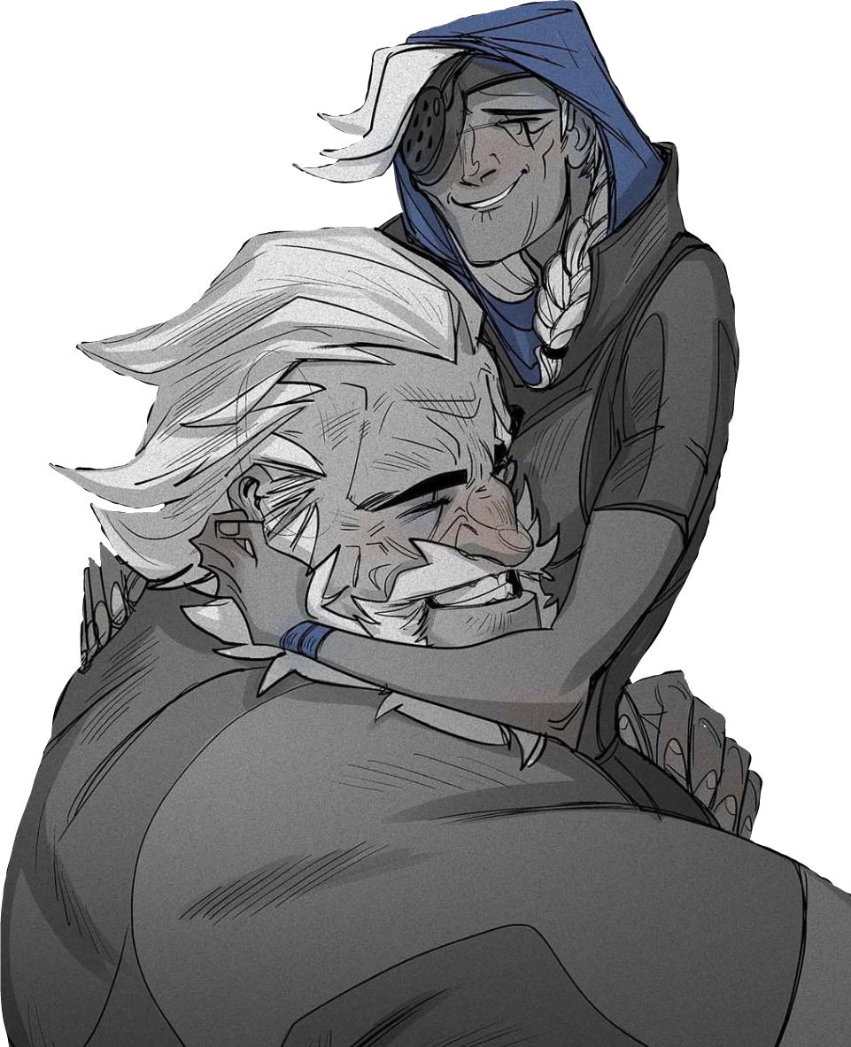 Report Abuse - Overwatch Reinhardt And Ana (961x1182), Png Download