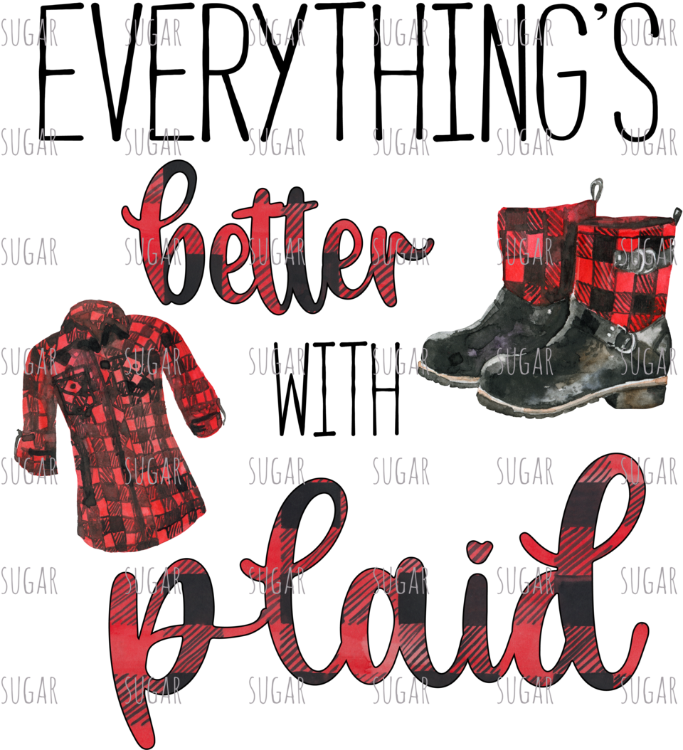 Everything's Better With Plaid - Tartan (1024x1085), Png Download