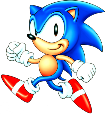 Classic Sonic - Sonic The Hedgehog 1990s (350x380), Png Download