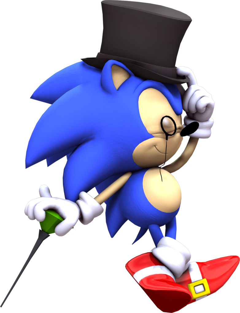 Classy Classic Sonic - Classy Sonic (782x1022), Png Download