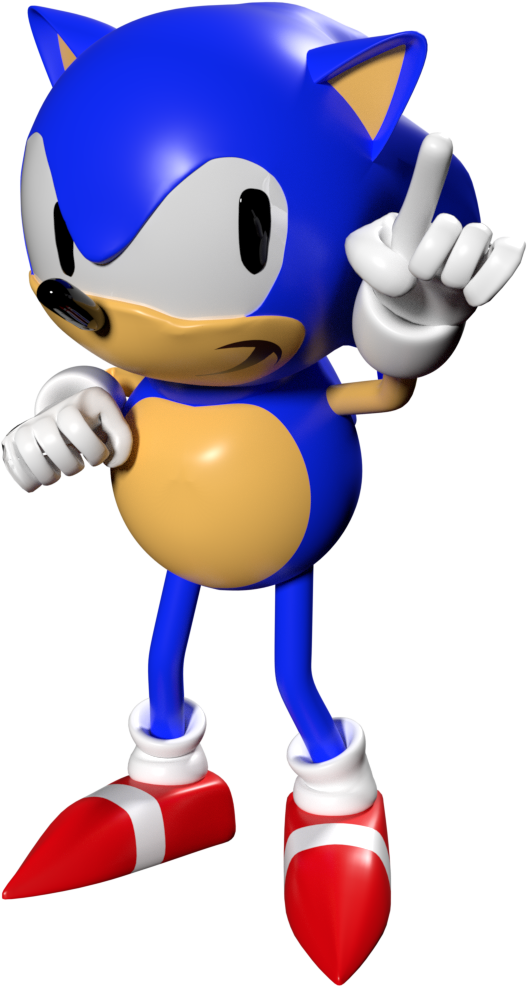 Classic Sonic Model Recreation - Sonic Xtreme Sonic 3d Model (1000x1000), Png Download