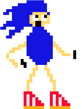 Sanic - Pixel Art (600x640), Png Download
