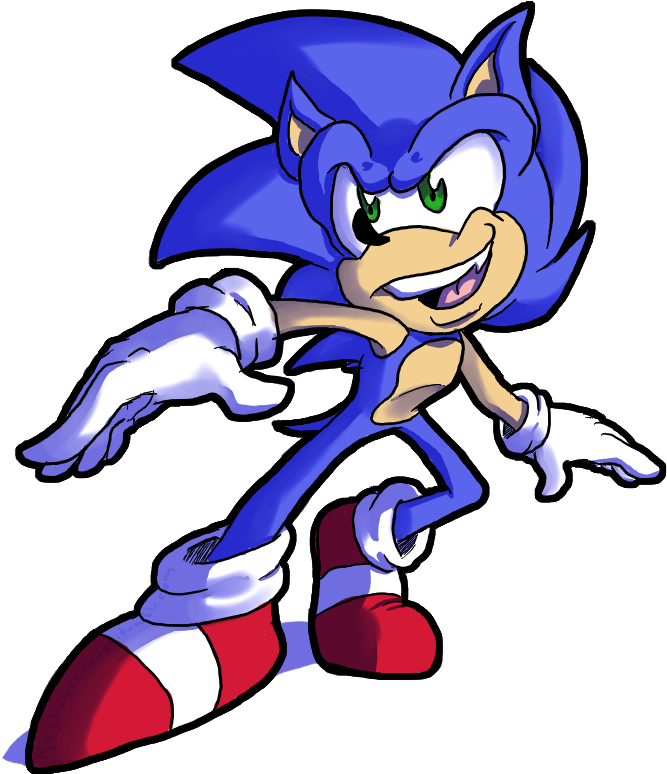 Sanic - Cartoon (669x780), Png Download