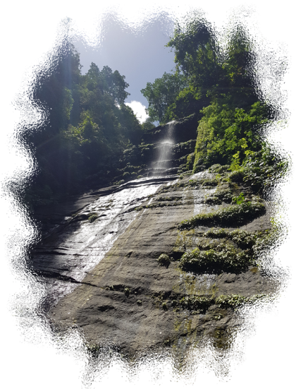 La Paila Waterfall - Cliff (424x564), Png Download