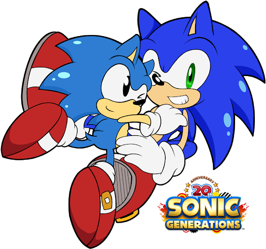 Photo - Classic And Modern Sonic Cute (530x502), Png Download