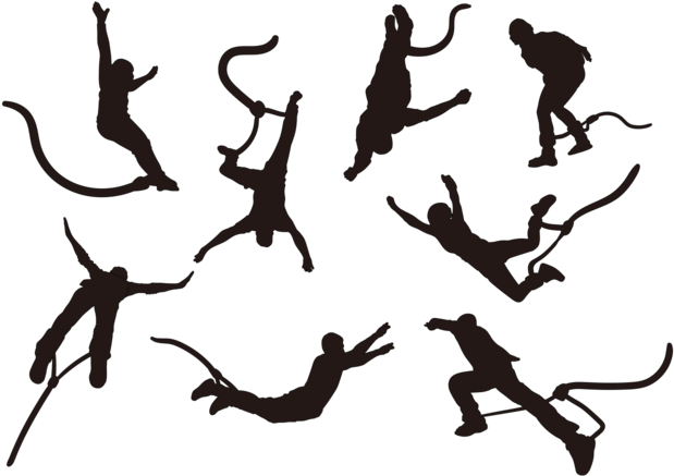 Graphic Freeuse Download Cliff Clipart Black And White - Bungee Jumping (700x490), Png Download