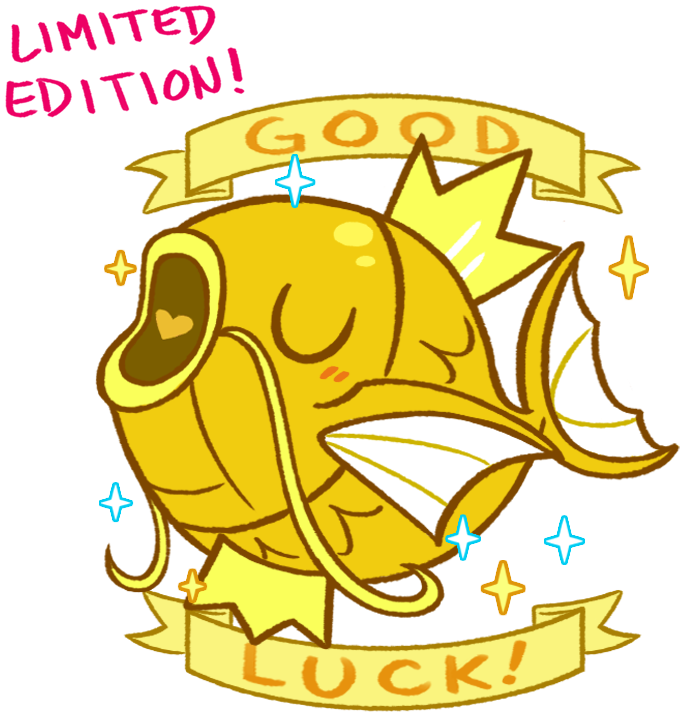 Good Luck Magikarp Sticker Available Until Until I (800x800), Png Download