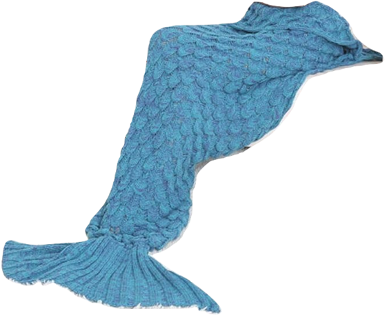 Mermaid - Blanket - Out - Mermaid Blanket Out - Moxeay Knitted Fish Scales Mermaid Tail Blanket (611x500), Png Download