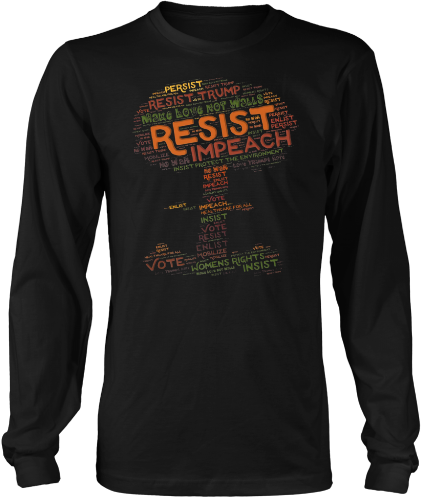 Resist And Impeach Trump Mushroom Cloud T-shirt - Nirvana Long Sleeve Shirt (1024x1024), Png Download