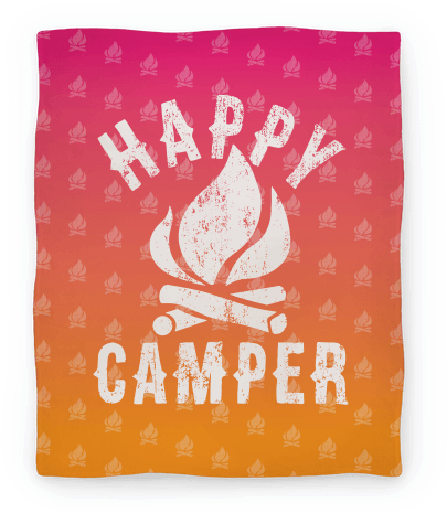 Happy Camper Blanket Blanket - T-shirt (484x484), Png Download