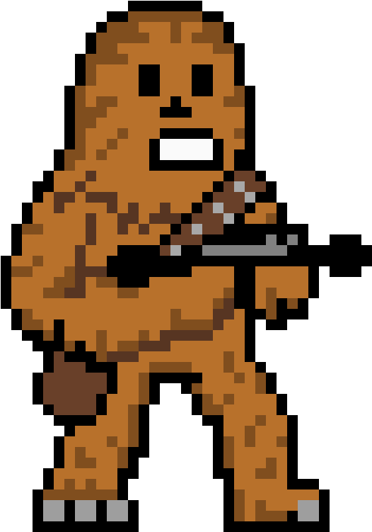 Chewbacca - Pixel Art Han Solo (825x1005), Png Download