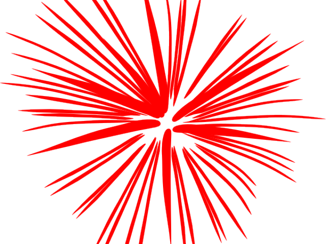 Fireworks Clipart Clear Background - Free Black And White Firework (640x480), Png Download