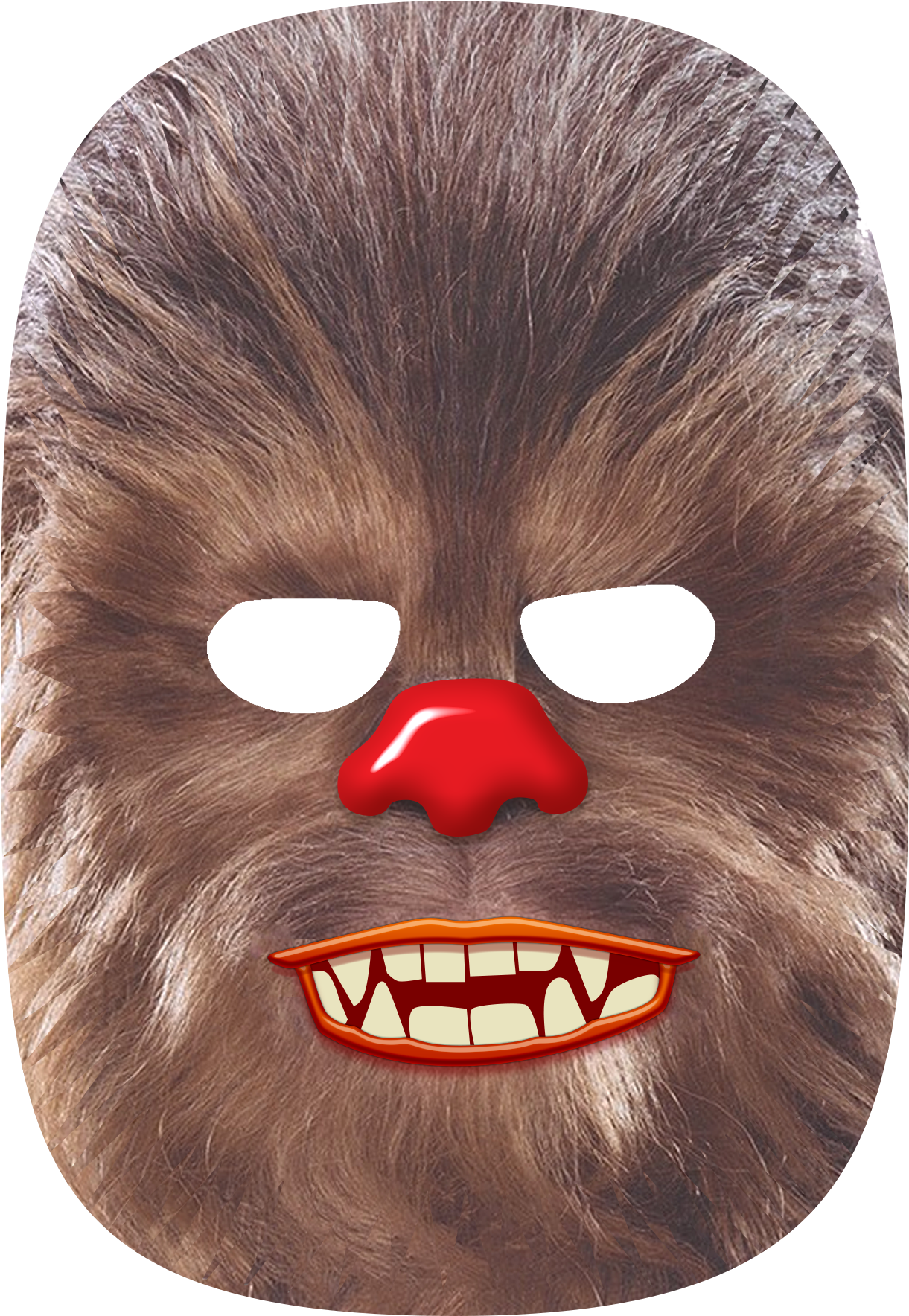 Red Nose Chewbacca Png Blank Background - Chewbacca Mask Png (1240x1920), Png Download