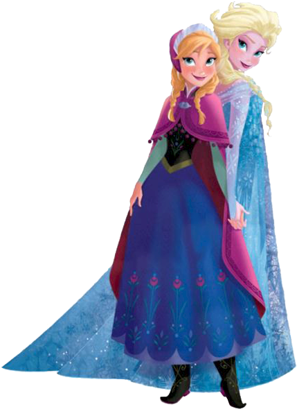 Ana And Elsa Clip Art - Anna And Elsa Png (442x605), Png Download