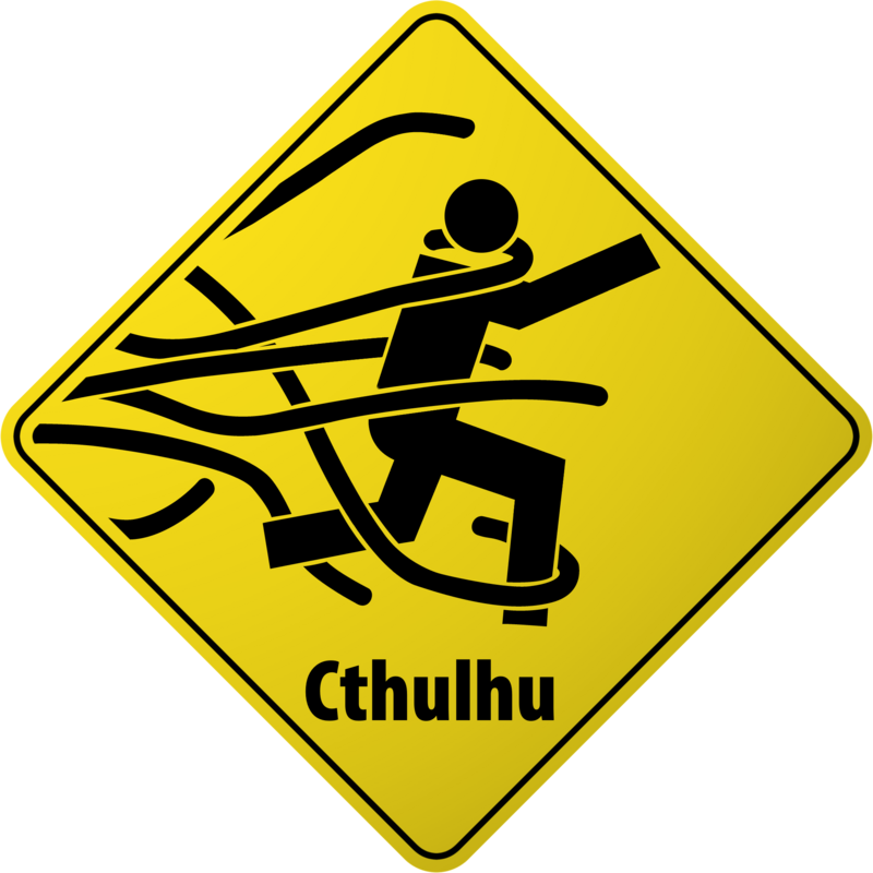 Cthulhu The Call Of Cthulhu Yellow Text Sign Signage - Cthulhu Sign (800x800), Png Download