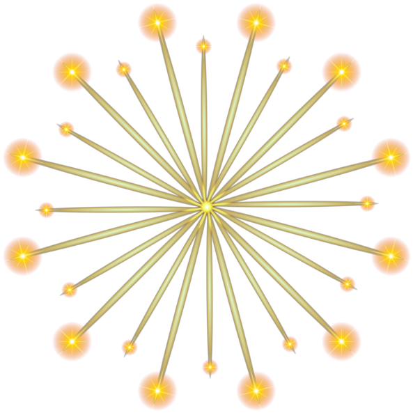 Gold Fireworks Png Download - Clip Art (600x600), Png Download