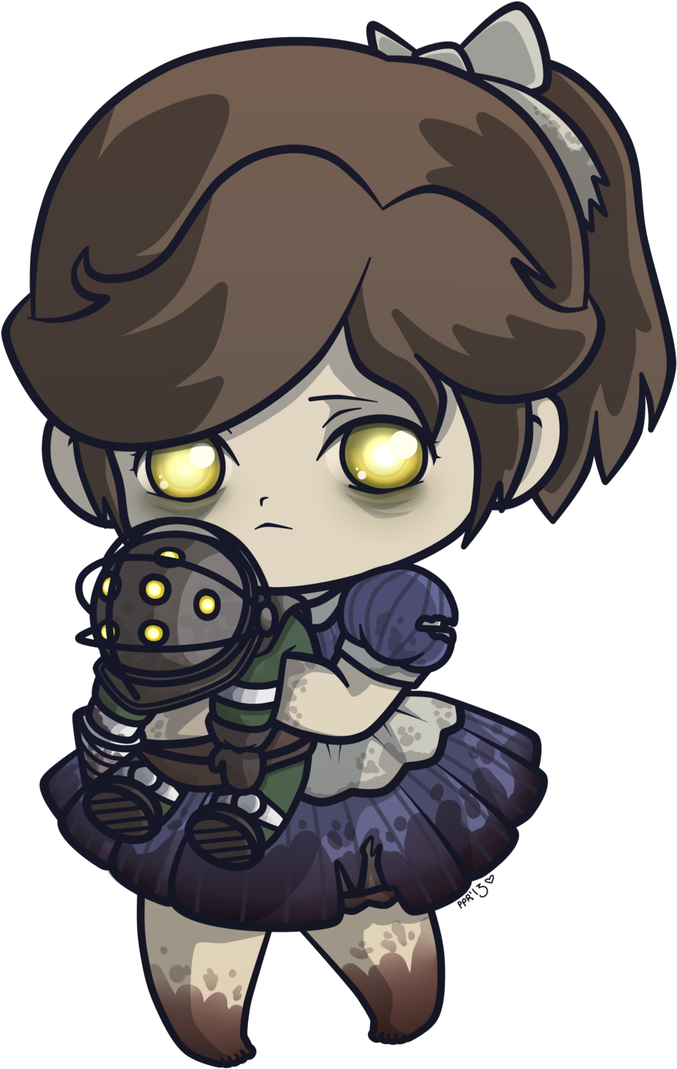 Bioshock 2 Portal The Elder Scrolls V - Bioshock Little Sister Chibi (1024x1539), Png Download