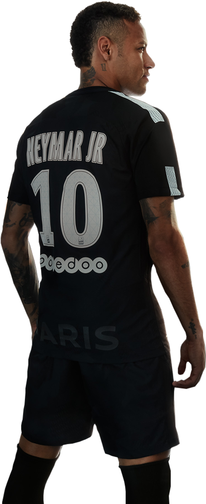 Neymar Black Jersey Psg (728x1097), Png Download