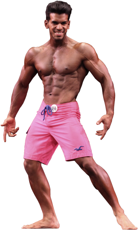 Bodybuilding Images Free Download - Men's Physique Pink Shorts (500x796), Png Download