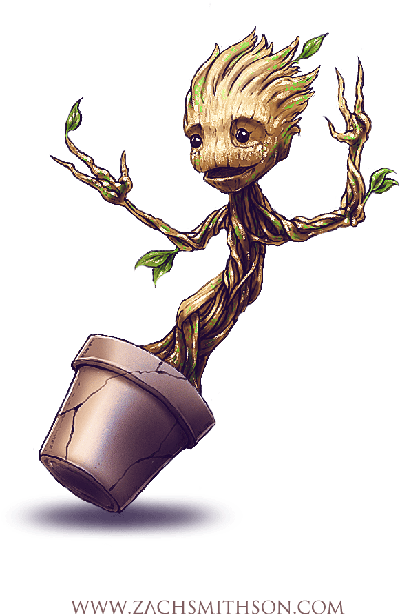 Baby Groot Png Free Download - Am Groot (703x989), Png Download