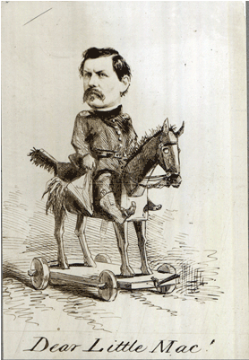 This Caricature Of Mcclellan By An Unidentified Artist - Sitting (600x400), Png Download