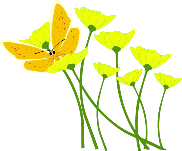 Yellow Flower Clipart - Yellow Flowers Clip Art (600x500), Png Download
