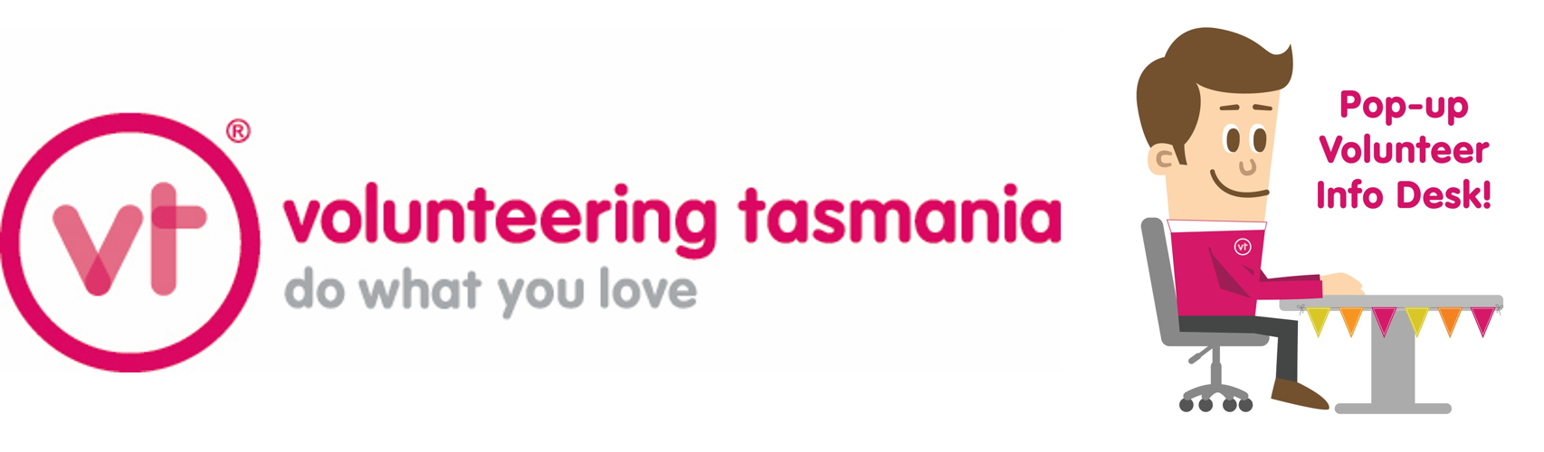 Pop Up Desk Guy With Vt Logo Long Gwen Harper 2018 - Vt (1706x500), Png Download