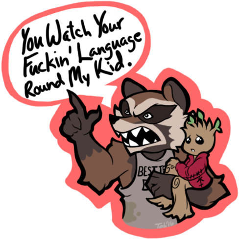 Marvel, Rocket Raccoon, And Groot Image - Groot And Rocket Dad (500x538), Png Download