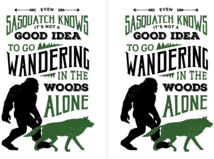 Bigfoot And Wolf Companion Fabric By Mariafaithgarcia - Spoonflower, Inc. (470x313), Png Download