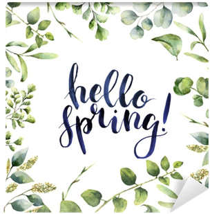 Watercolor Hello Spring - Watercolor Painting (400x400), Png Download