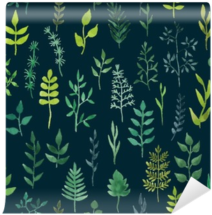 Vector Green Watercolor Floral Seamless Pattern - Watercolor Painting (400x400), Png Download