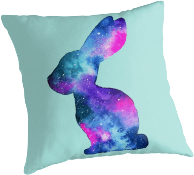 This Is A Painting Of A Shape Of A Rabbit - Watercolor Galaxy Rabbit T-shirt (875x875), Png Download