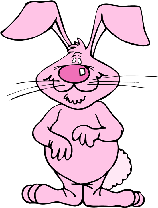 Cartoon Bunny Ears - Pink Rabbit Clip Art (568x750), Png Download