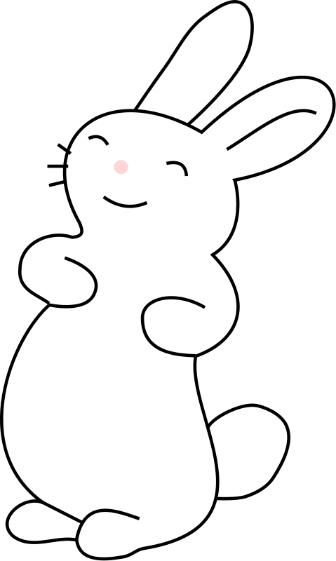 Bunny Clipart Rubbit - White Bunny Clip Art (479x800), Png Download