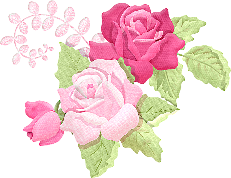 Pink Rose Vector Png - Shabby Chic Flower Png (800x619), Png Download