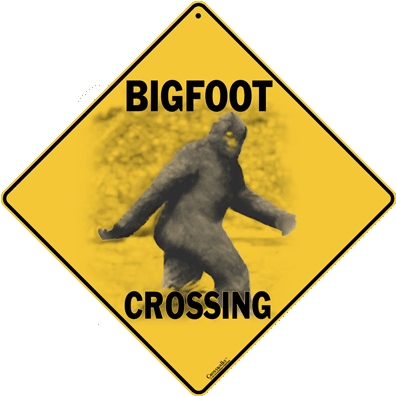 Bigfoot Crossing - Printable Dinosaur Party Sign (420x420), Png Download