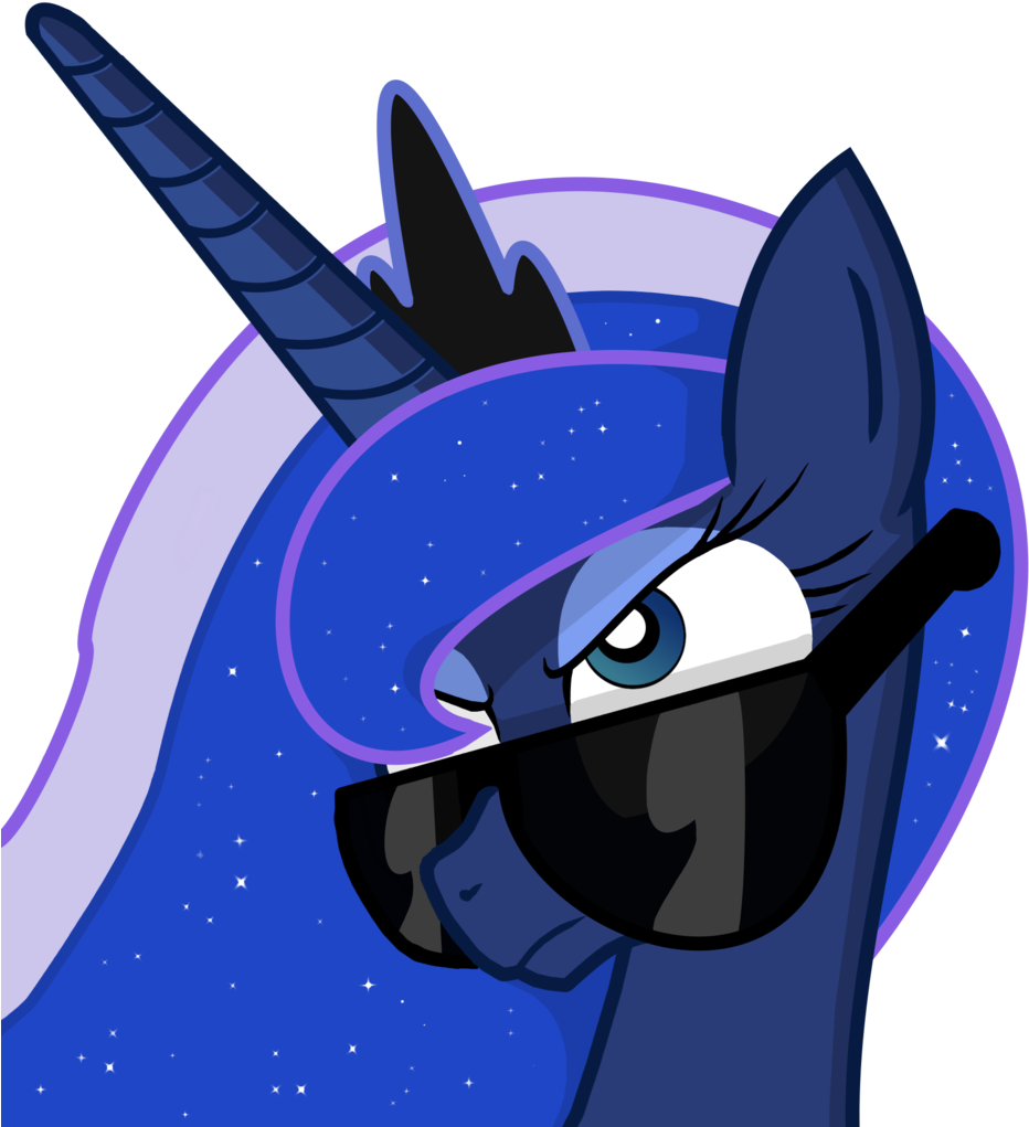 Salenor, Implied Facehoof, Implied Facepalm, Princess - Princess Luna With Sunglasses (991x1024), Png Download