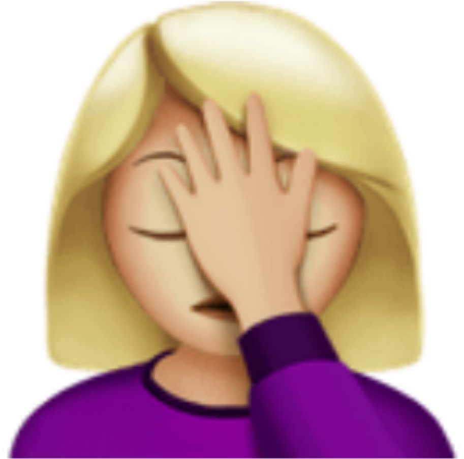 Facepalmemoji Facepalm Girl Girlpower Wtf Face Emoji - Woman Facepalming Emoji (1024x1024), Png Download