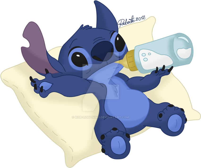 Colored Drawing Stitch - Lilo And Stitch In Draw (900x748), Png Download