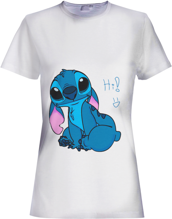 Anime Lilo Stitch 3d T-shirt - Disney Characters Saying Hi (760x759), Png Download