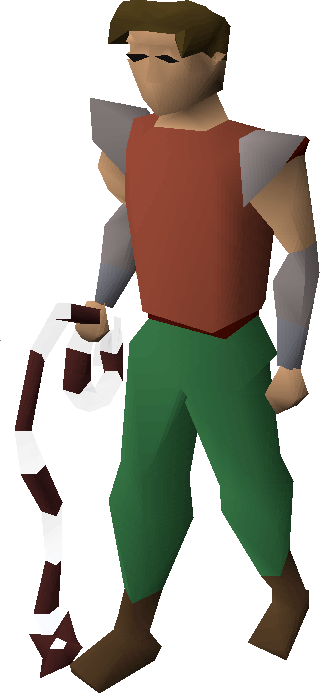 Abyssal Whip Equipped - Zombie Head Osrs (320x693), Png Download