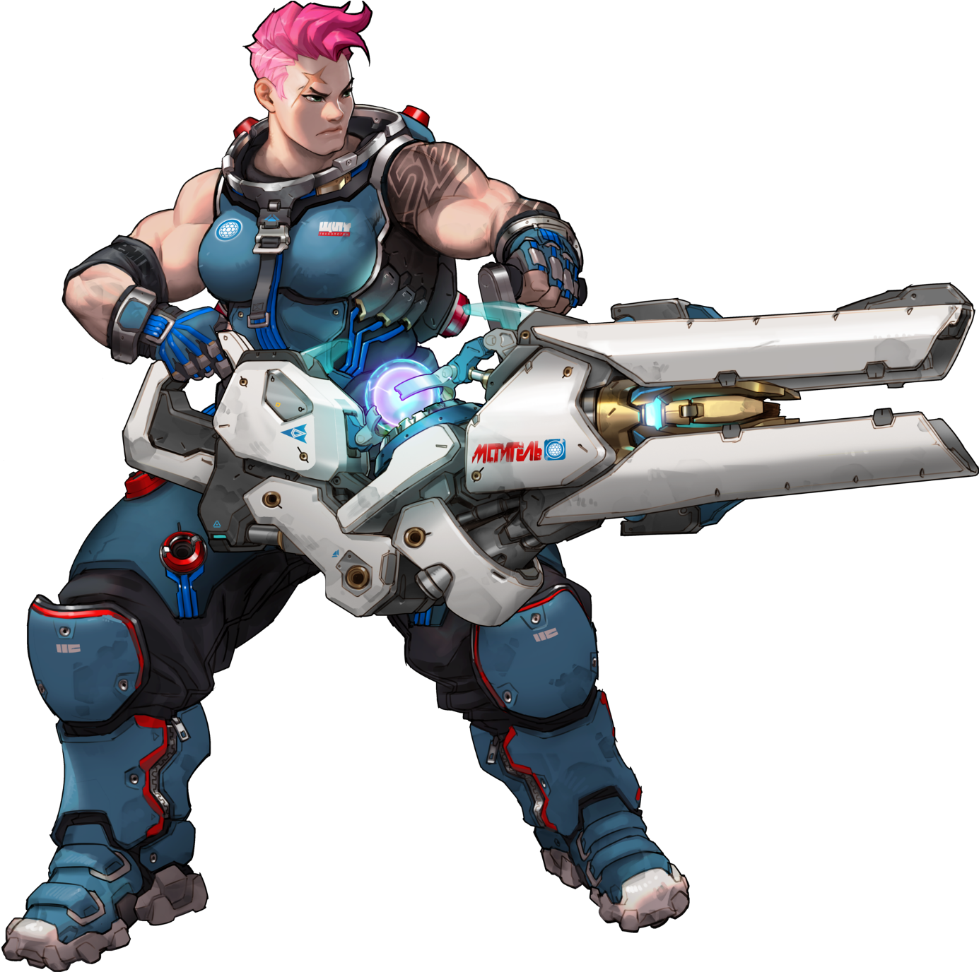 Zarya - Zarya Overwatch Concept Art (1400x1379), Png Download