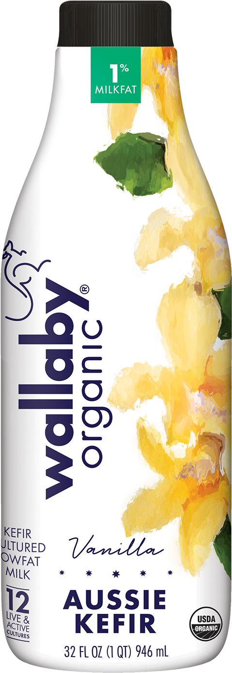 Vanilla Organic Lowfat Kefir - Wallaby Kefir Vanilla (496x1400), Png Download
