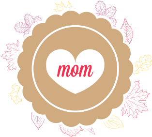 Mom Label With Outline Autumn Flower Background, Mom, - Illustration (360x360), Png Download